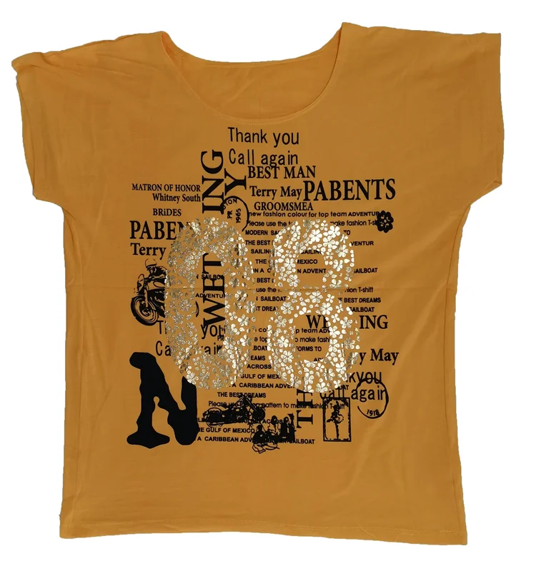 تی شرت زنانه زرد کد 1124